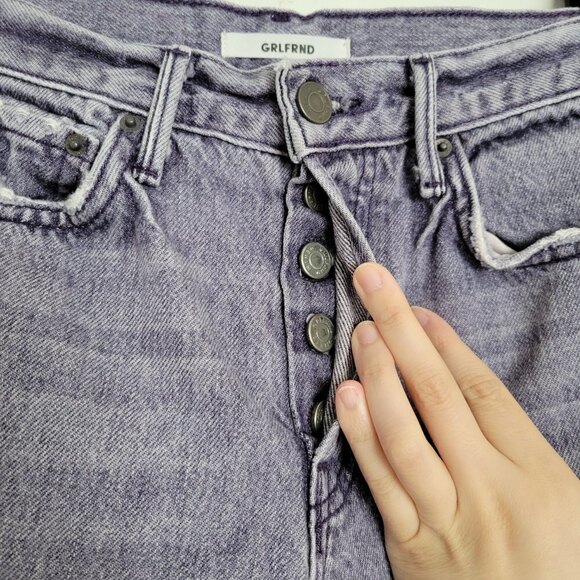 GRLFRND KAROLINA You Got The Look Distressed High Rise Button Fly Jeans Sz 23 - Picture 7 of 16